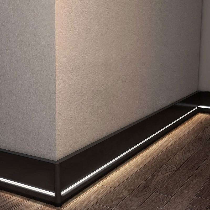 Office Decoration Aluminium Extrusion LED Profile Trim Floor Accessories Metal Trim Tiled Flooring Edging Strip for Living Room