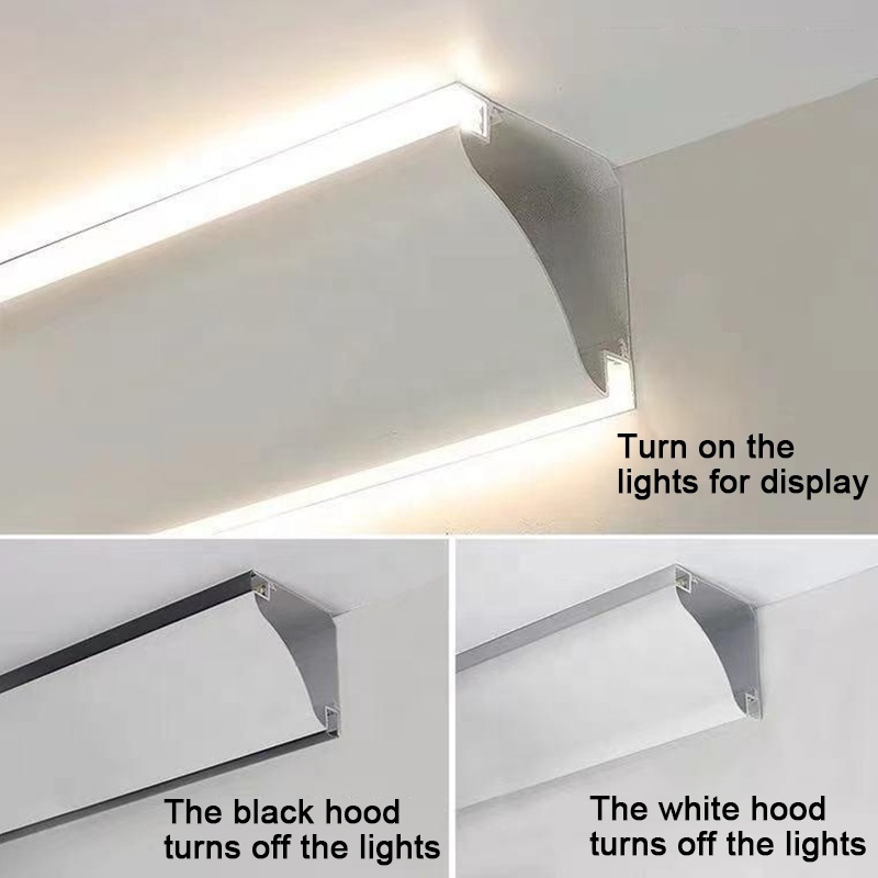 Customized Led Aluminum Luminous Top Corner Lamp Is Used For Wall Corner Free Ceiling