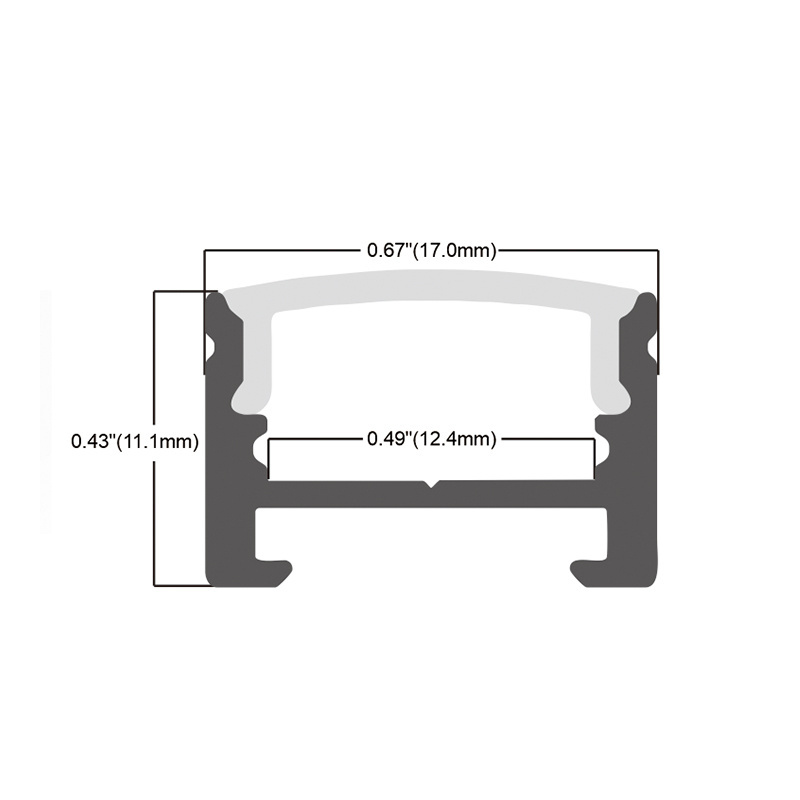 Customized  Surface Mounted LED Aluminium Extrusion Profile for LED Light Bar