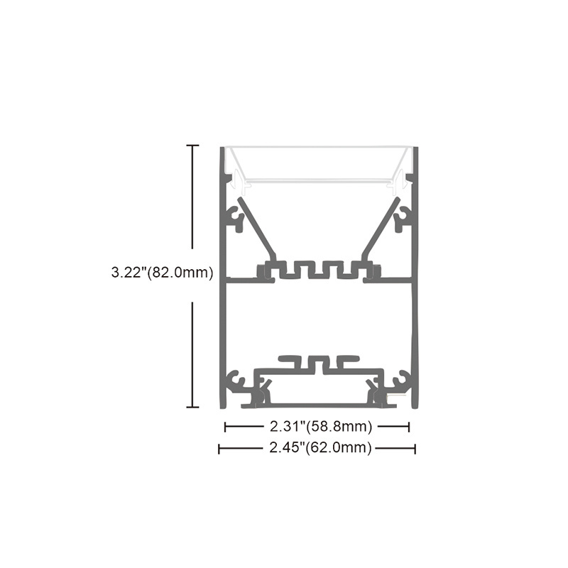 1.2m 6ft Long Suspended LED Linear Light aluminum profile hanging LED pendant light For Gym Supermarket Office