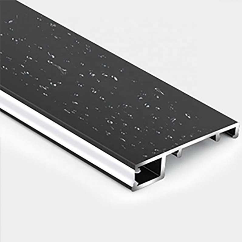 Office Decoration Aluminium Extrusion LED Profile Trim Floor Accessories Metal Trim Tiled Flooring Edging Strip for Living Room