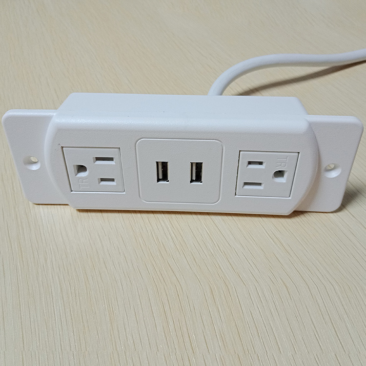 White color Tamper resistant outlet American electronic usb TR power sockets strip with 2 USB port and 2 outlets TF022