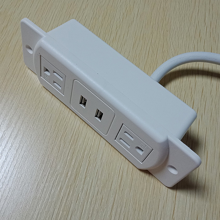 White color Tamper resistant outlet American electronic usb TR power sockets strip with 2 USB port and 2 outlets TF022