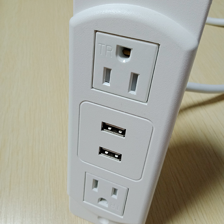 White color Tamper resistant outlet American electronic usb TR power sockets strip with 2 USB port and 2 outlets TF022