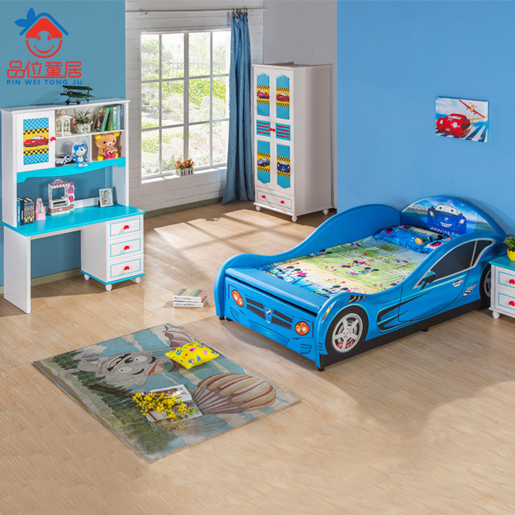 High Quality Comfortable Blue Kids Car Beds