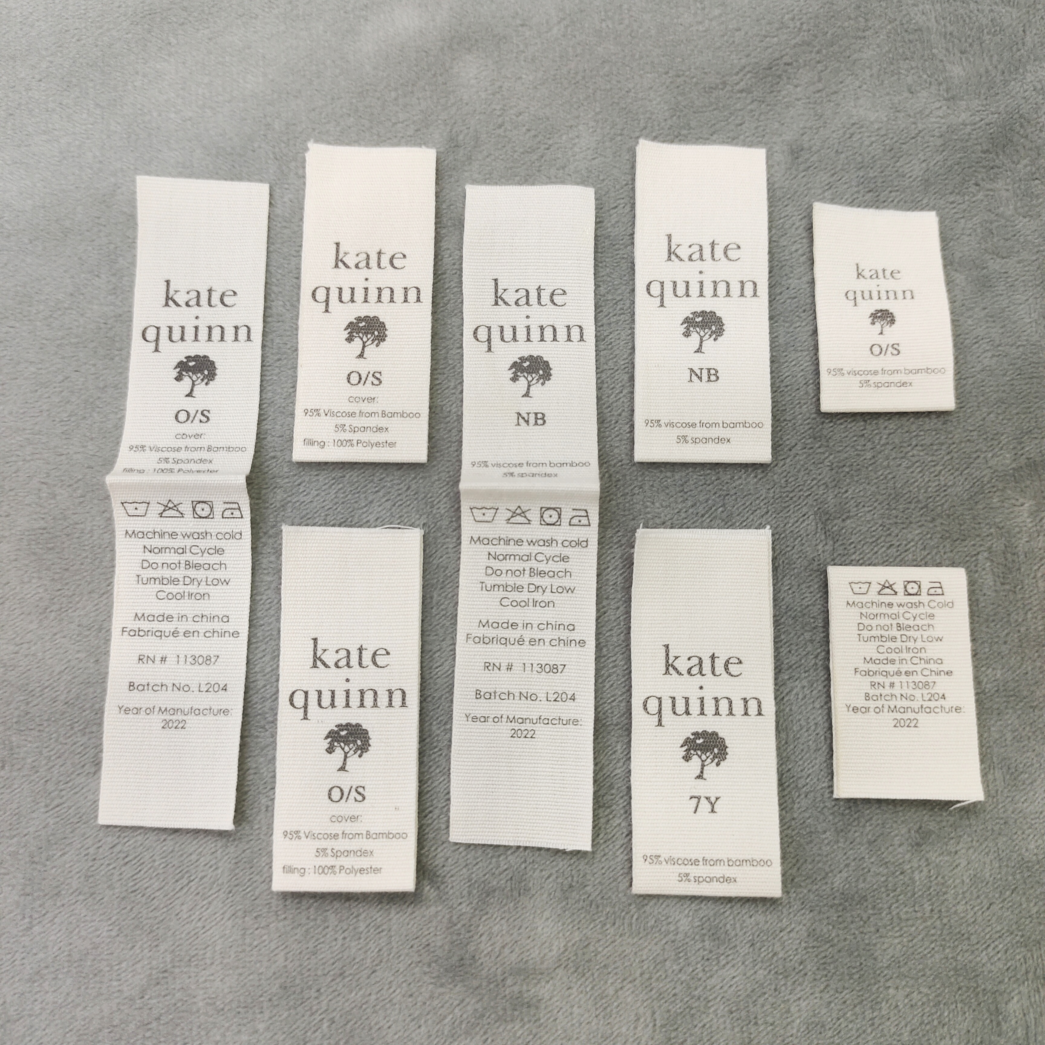 Wholesale Custom Garment Design Natural  Cotton End Fold Woven Printed Labels For Clothing