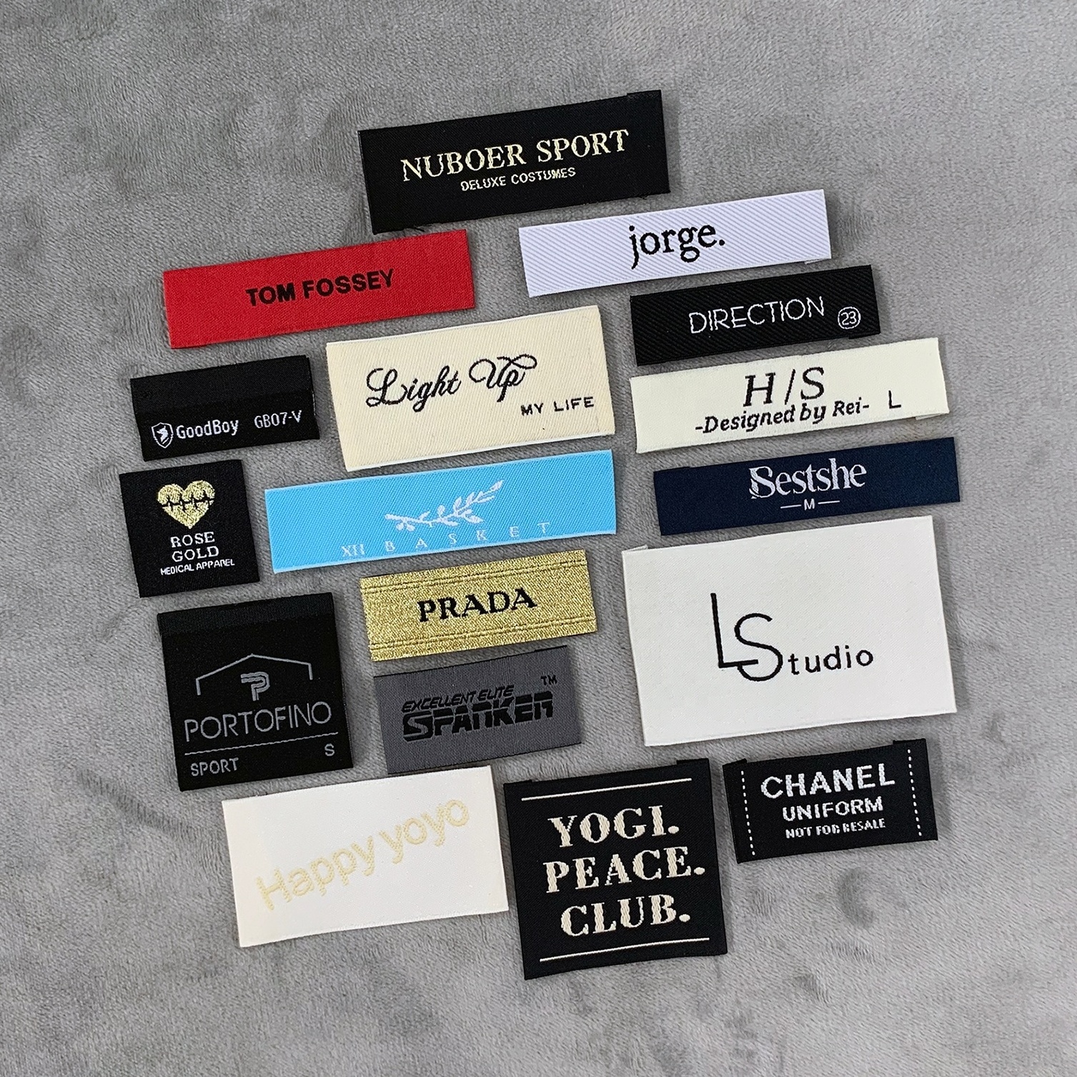 Custom Private Logo Garment Fabric Label 100% Organic Cotton High Density Jacquard Clothes Satin Woven Tag Clothing Woven Labels