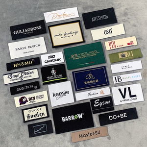 Custom Private Logo Garment Fabric Label 100% Organic Cotton High Density Jacquard Clothes Satin Woven Tag Clothing Woven Labels