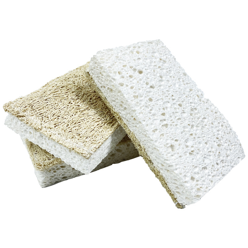 100% Natural Loofah Sponge Scrubber Kitchen Sponge for Dish Washing Plastic Free Cellulose Loofah Sponge