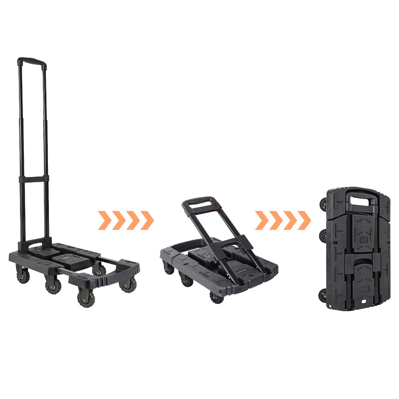 Foldable Trolley 200kg Plastic Folding Hand Truck Platform Trolley Cart Foldability Push Cart Fold Trolley Cart