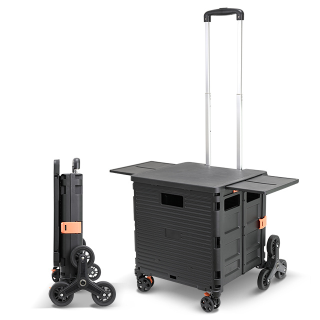 BAOYU BLACK Lightweight Multifunction Folding Portable Trolley Carrying Luggage Magnetic Folding Cart carrello spesa