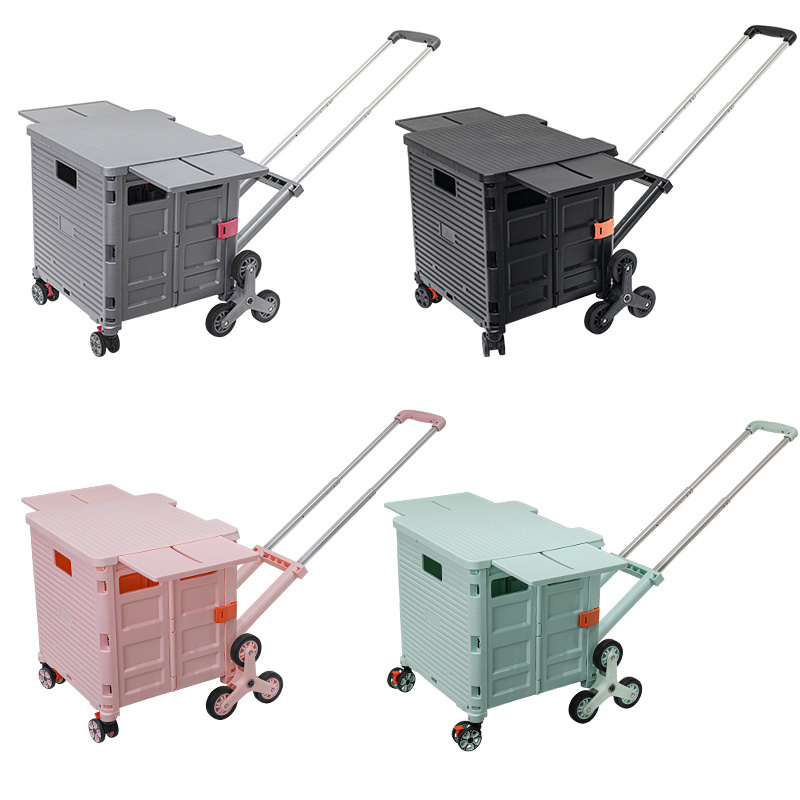 BAOYU 8 Wheel Shopping Trolley GREEN Pink Shopping Trolley Carros DE Supermercado Foldable Trolly Carritos Plegables