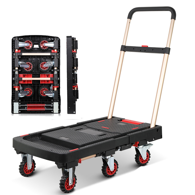 BAOYU 5 Wheels Heavy Duty Folding Dolly Foldable Hand Truck Cart Platform Trolley