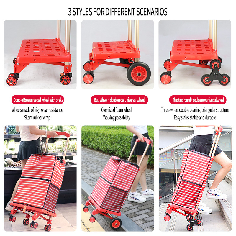 BAOYU Luggage Cart Folding Supermarket Shop Trolley Bag Cart Foldable Shopping Trolley Cart