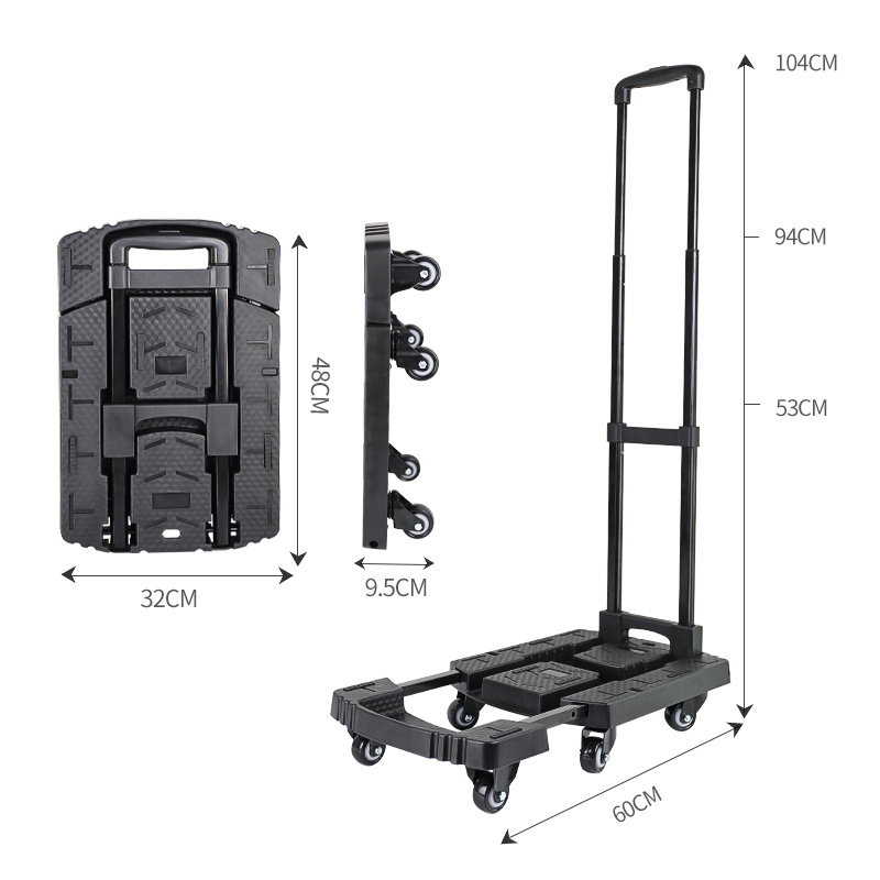 Collapsible Folding Utility Cart Wagon Hand Carts Trolleys Handtruck Foldable Hand Cart