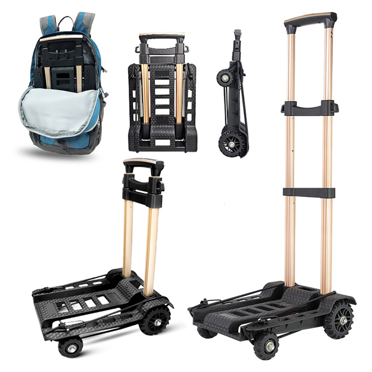 Multifunction Lightweight Portable Foldable Luggage Trolley Cart Mini 4 Wheels Folding hand truck trolley Shop