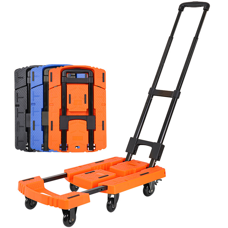 Baoyu Factory Foldable Portable Trolley Hand Truck Trolley Medium Size Luggage Trolley Foldable Cart