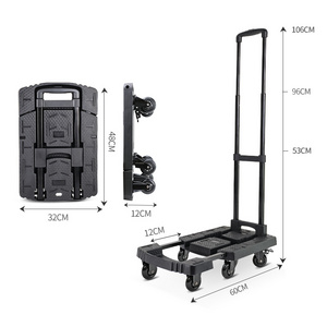 Baoyu Factory Foldable Portable Trolley Hand Truck Trolley Medium Size Luggage Trolley Foldable Cart