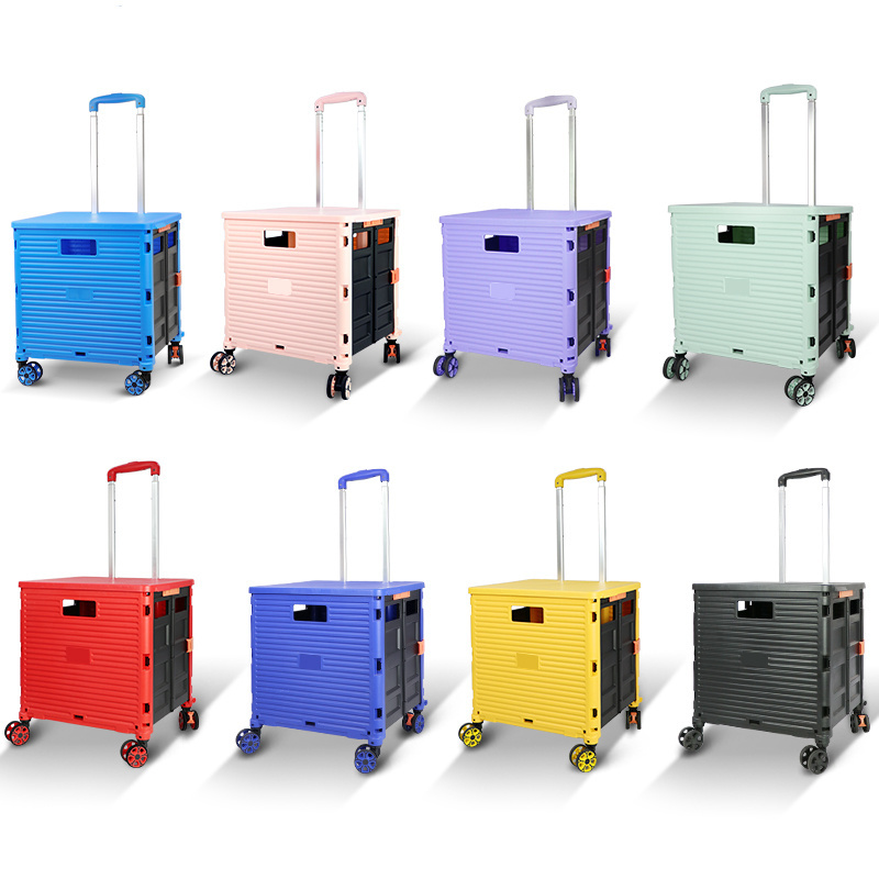 BAOYU Shopping Cart Handle Cover Storage Boxes With Trolley Tyre Trolley Shopping Foldable Cart Hand Trolley