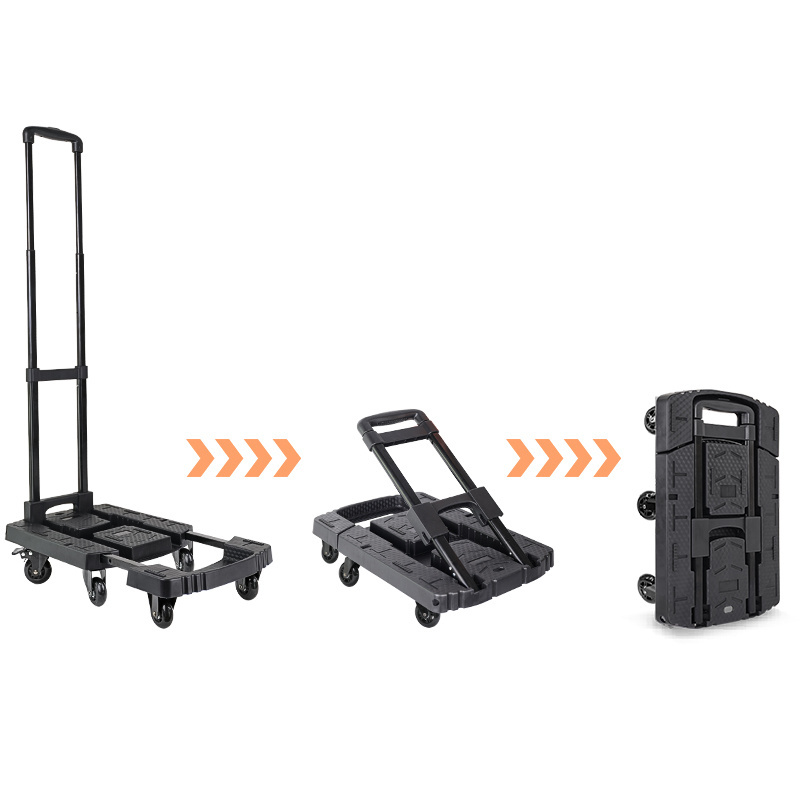 Baoyu Factory Foldable Portable Trolley Hand Truck Trolley Medium Size Luggage Trolley Foldable Cart