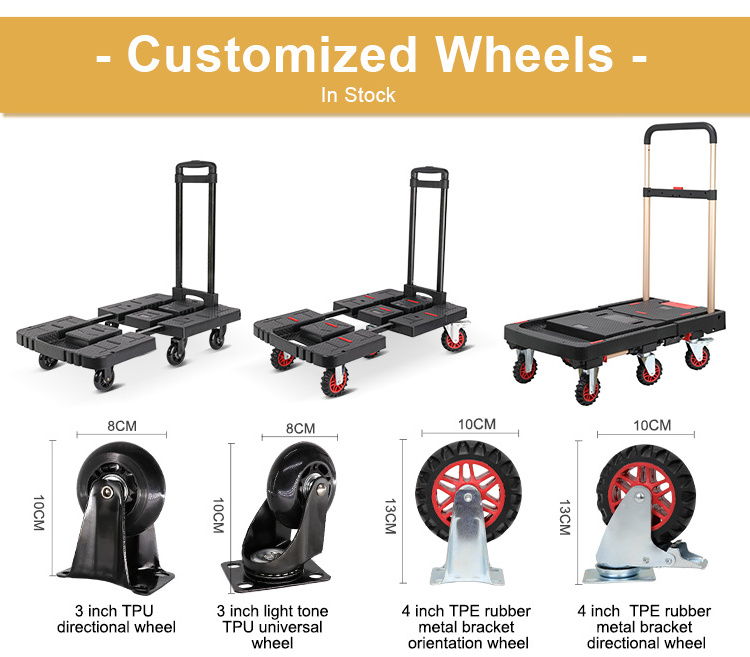 Baoyu Folding Cart Foldable Hand Truck Trolley Heavy Duty Extendable Trolley Cart