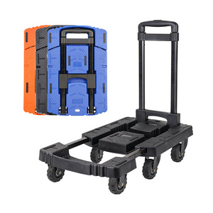 Foldable Trolley 200kg Plastic Folding Hand Truck Platform Trolley Cart Foldability Push Cart Fold Trolley Cart