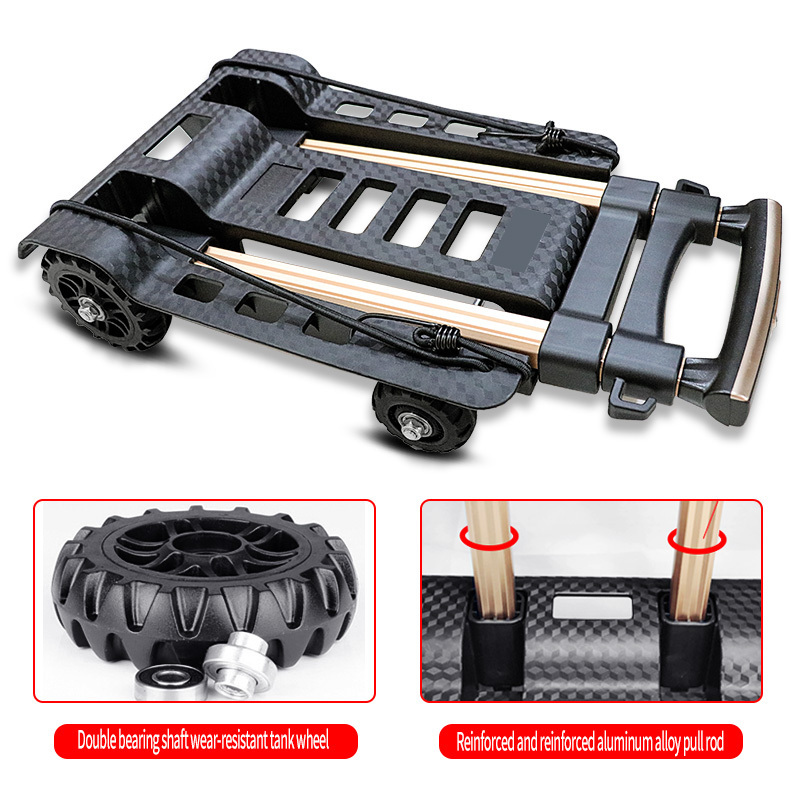 Multifunction Lightweight Portable Foldable Luggage Trolley Cart Mini 4 Wheels Folding hand truck trolley Shop