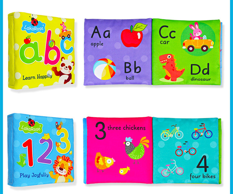 alphabetic numbers Color and Shapes cloth book for babies toy L013