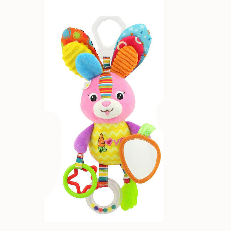 H026D Rabbit Teether Stroller Hanging Baby Rattles Soft Toy