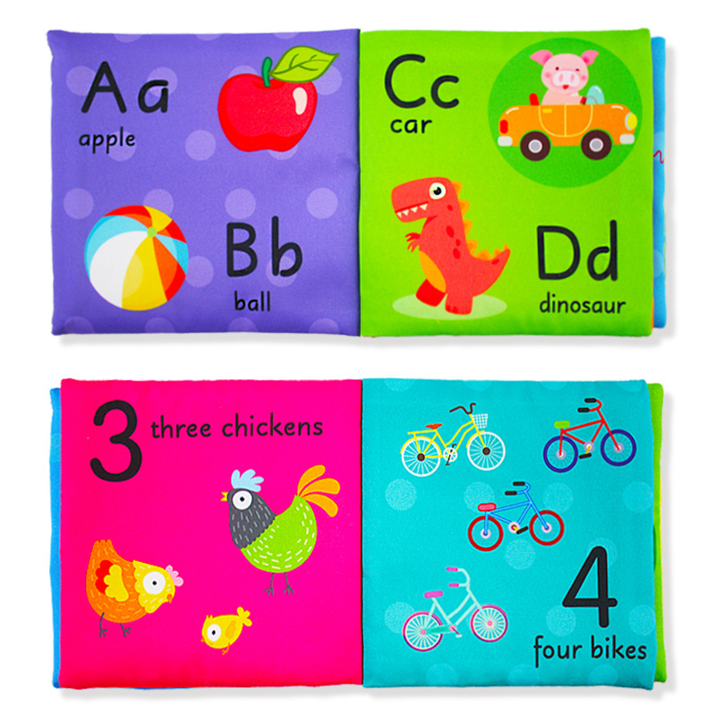 alphabetic numbers Color and Shapes cloth book for babies toy L013