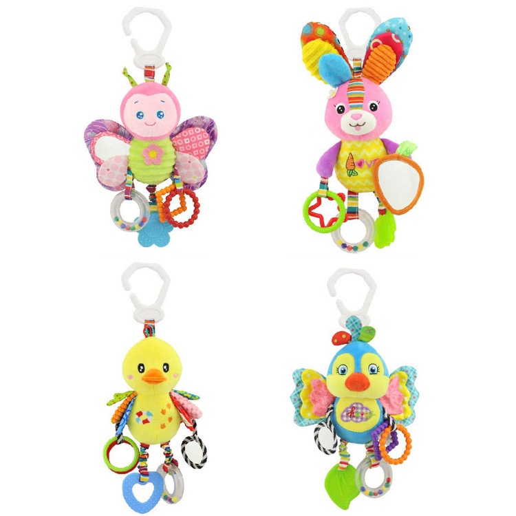 H026D Rabbit Teether Stroller Hanging Baby Rattles Soft Toy