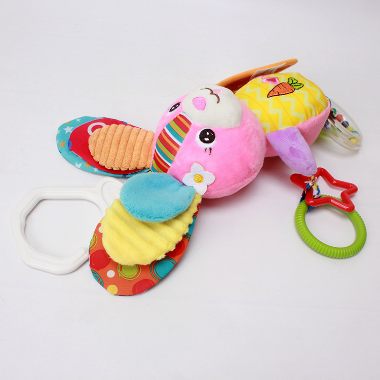 H026D Rabbit Teether Stroller Hanging Baby Rattles Soft Toy