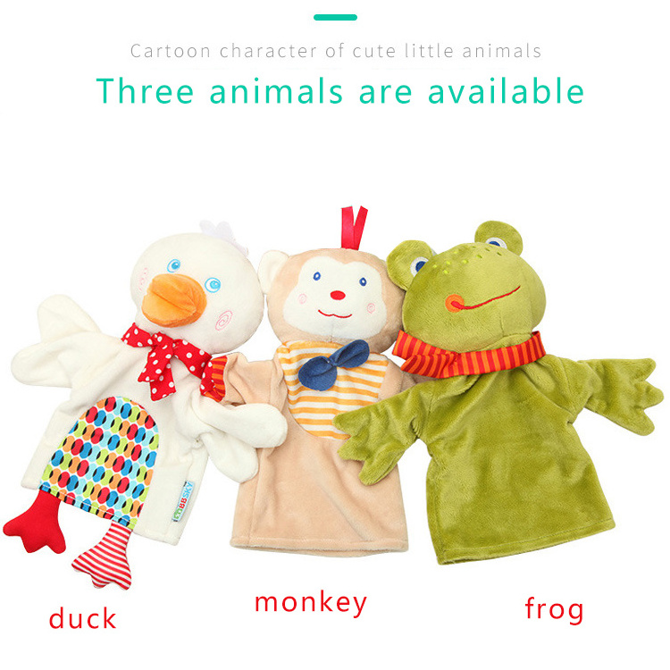 Monkey Frog Duck animal hand puppets toys for babies B006