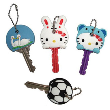 Silicone Key Cover,high quality 3d soft pvc keychain,silicone key rings holder