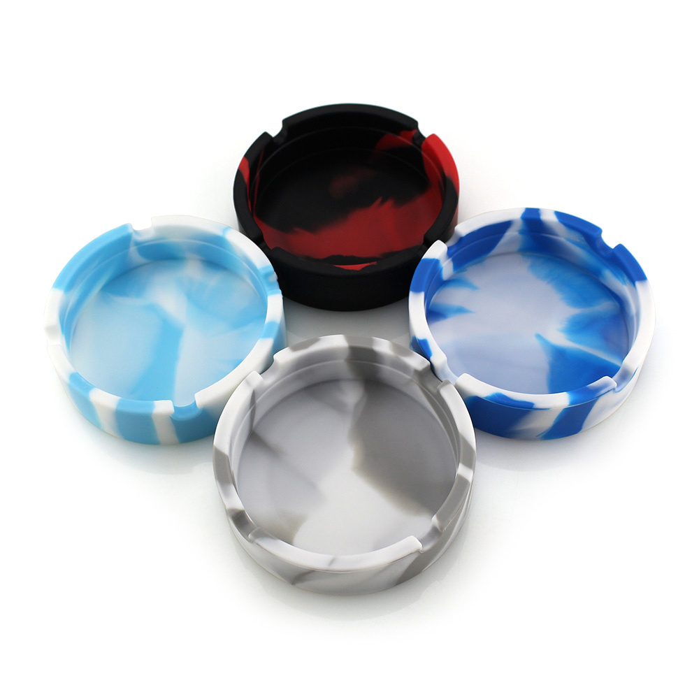 Silicone Round Ashtray Smoking Accessories Outdoor Smokeless Ash Tray Custom for Cigarettes Indoor American Style Silicone Smoke