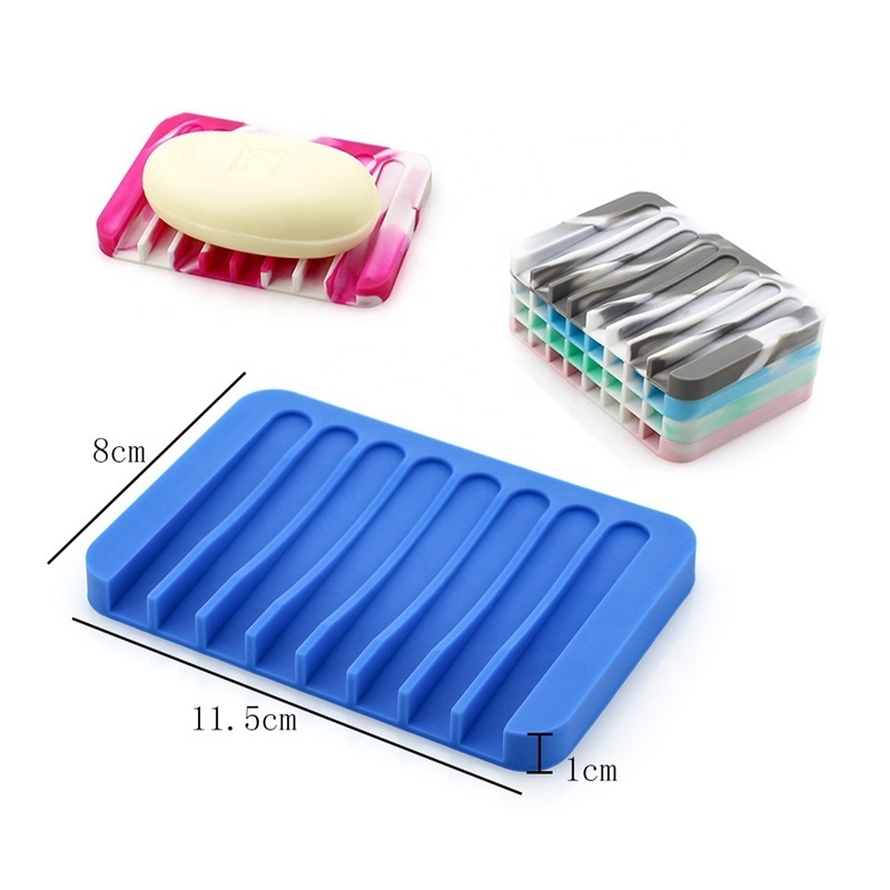 Durable Silicone Soap Dish for Shower Self draining Bar Soap Holder for Bathroom, Soap Saver Tray Stand