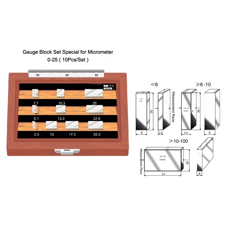 0-25Mm 0 ,1, 2 Grade Micrometer Inspection Block Gauge Set Steel Gage Blocks