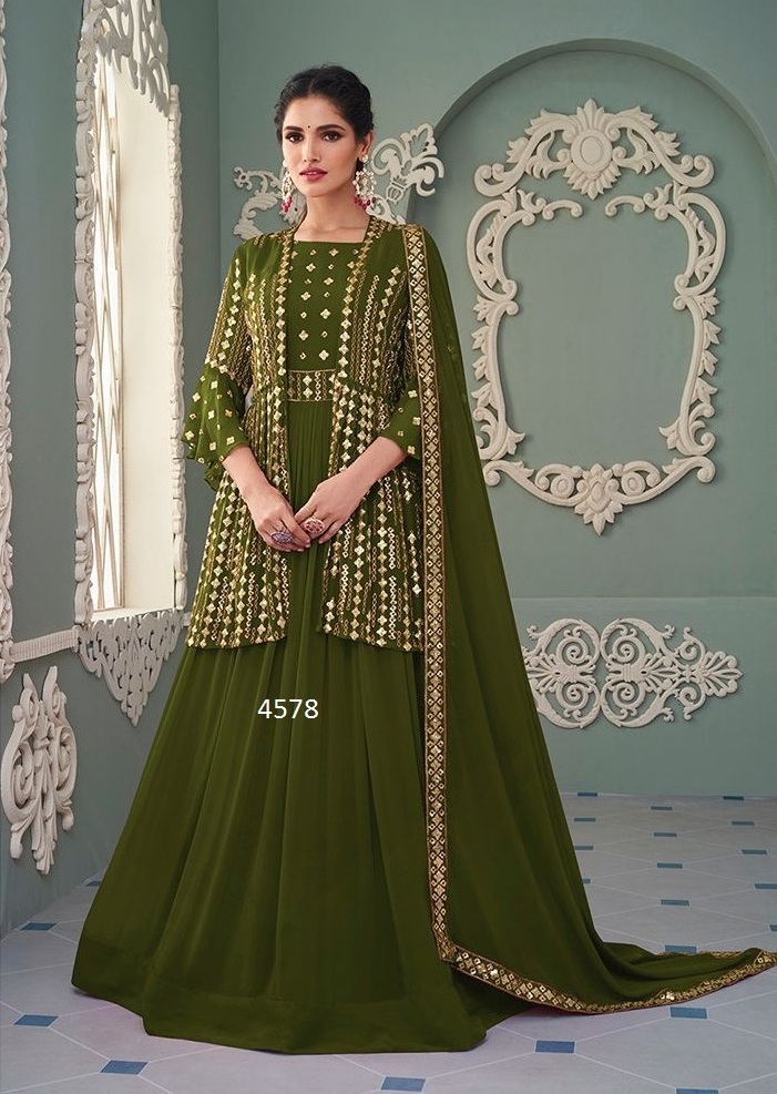 New Indian Pakistani Designer Georgette Embroidery Anarkali Long Gown Salwar Kameez for Wedding Party Wholesaler Price 2023