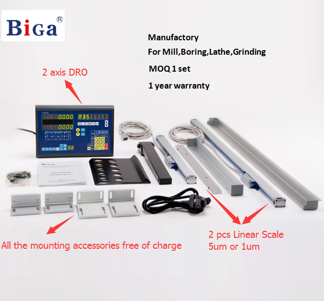 BiGa High Quality Milling Machine 3 Axis Lathe Sino Digital Readout System DRO