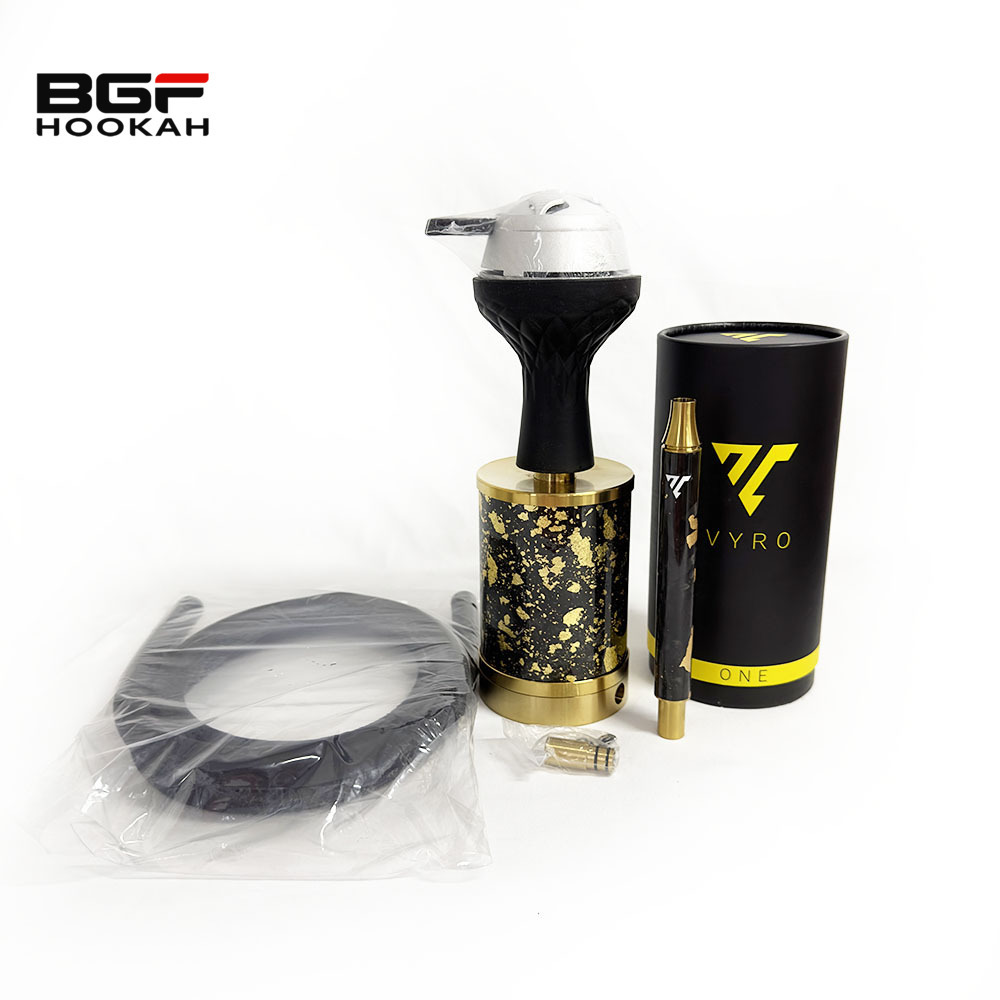 High Quality Carbon Forged Gold Vyro Ones Shisha Travel Hookah Cup Portable Narguil Smoking Set Hookah