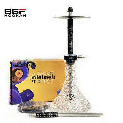 Hot Sale Good Quality Blue 50CM Geometry Minimal Techno Hookah Shisha Smoking Set Stainless Steel Hookah