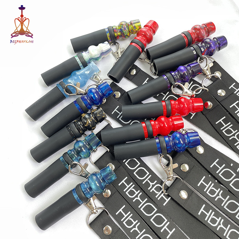 2021 China New resin silicone customized Stainless steel hookah tips Handmade With lanyard hookah accessories