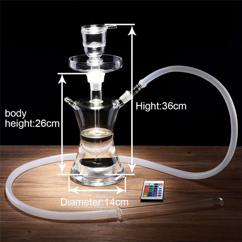 Russian Style Hookah Glass Shisha Nargila With LED Light Water Pipes Smoking Tobacco Sheesha Chicha Cachimba Complete Shisha