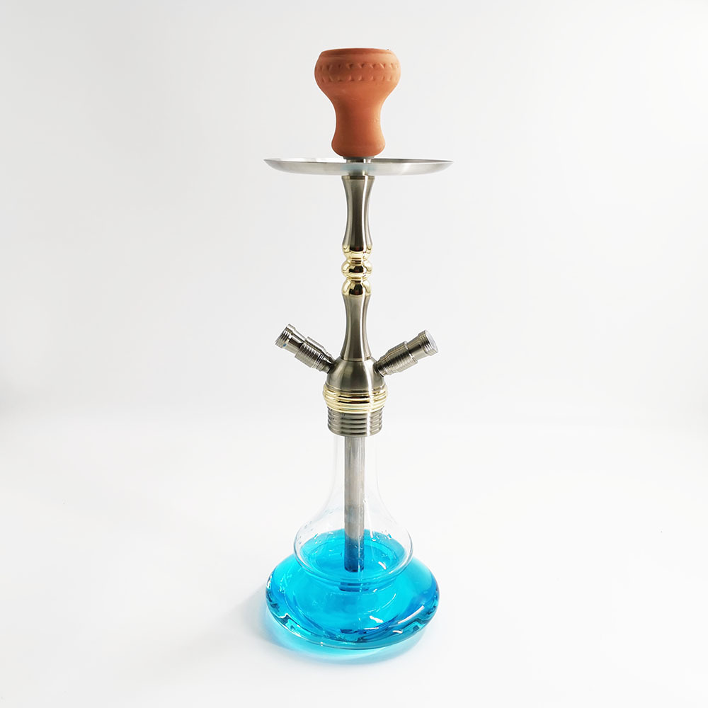 2022 New Premium Glass Vase Hookah shisha with 2 hose pipe