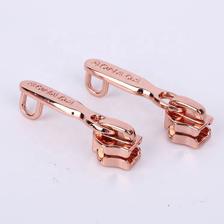 High Quality Zinc Alloy Double Tooth Luggage Slider Head Zipper Explosion Proof Zipper Sliders Manufacturer