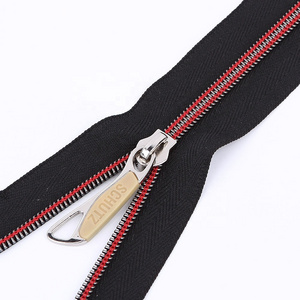 Different Size Heavy Duty Nylon Zipper Manufacture Tailoring Materials Stone Big Teeth Silver Rose Gold Zipper By The Yard