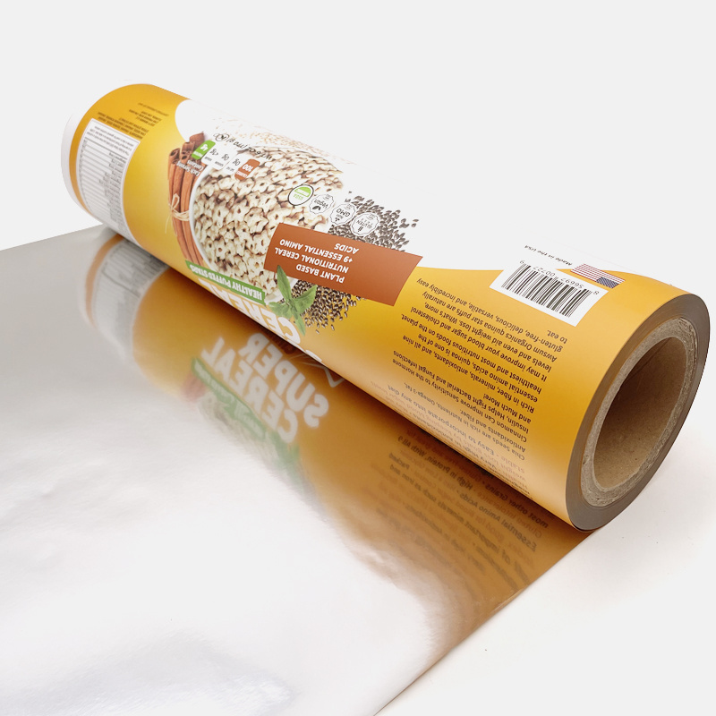 Customize plastic printing film roll OPP food grade laminating film roll metal labels mylar bag film for machine packaging