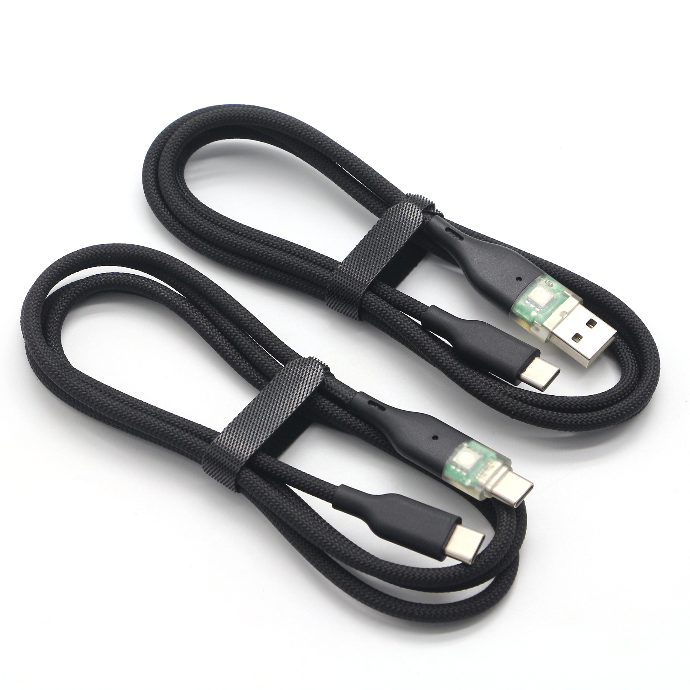 Hot Sale Voice Control Usb Data Cable  Led Light Micro Usb Cable Flash Led Light Type C Fast Charge Cable