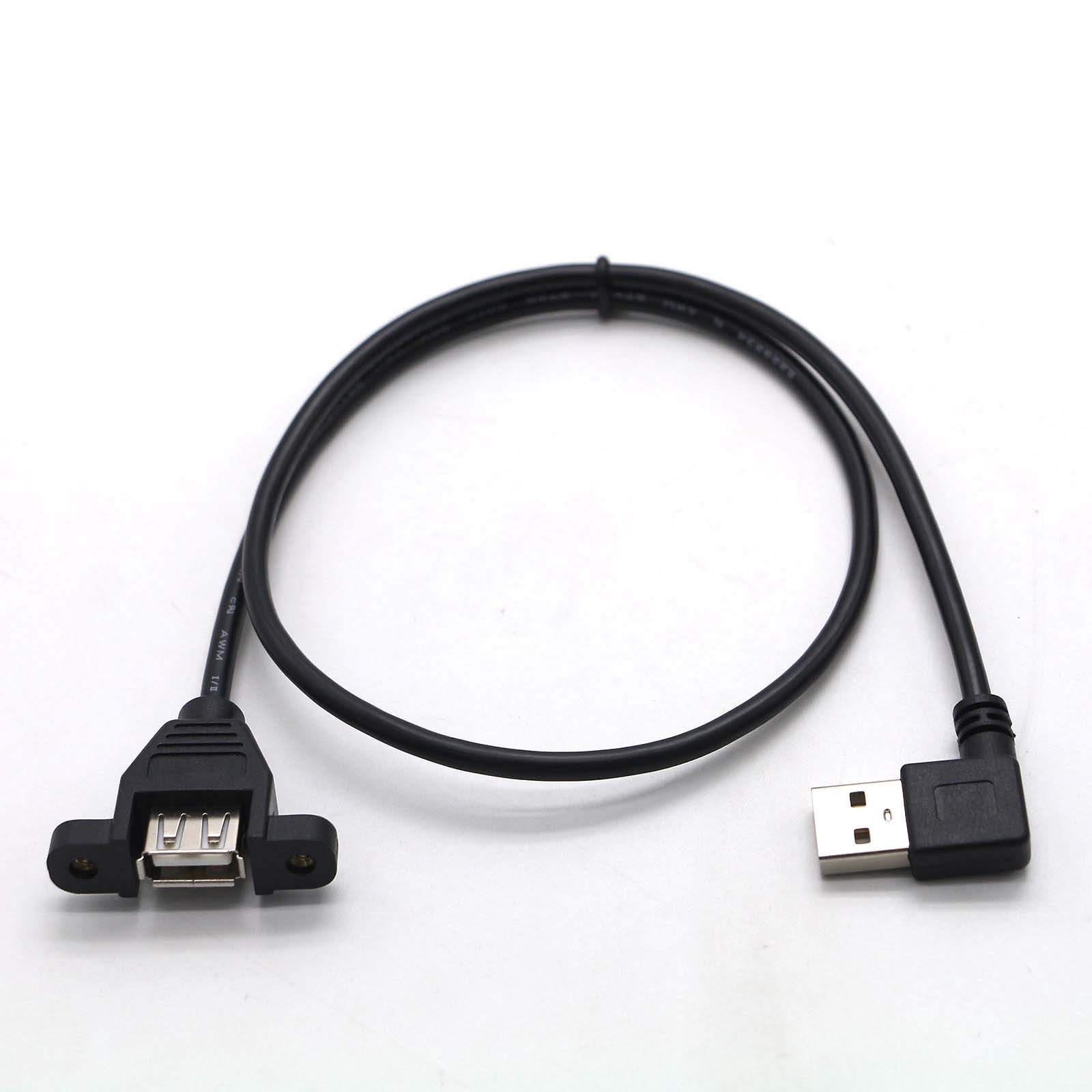 High transmission 28awg/1p 24awg/2c 0.5meter Panel Mount Usb Extension A-female To A-male Adapter Cable