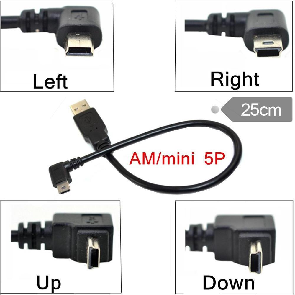 OEM 1M Right Left UP DOWN 90 Degree Angle USB A To MINI USB Charging Extension date charging Cable for Multifunction COMPUTER